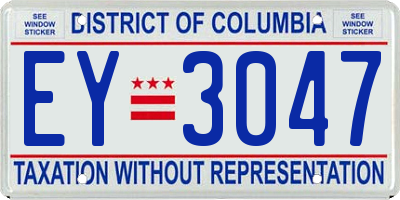DC license plate EY3047