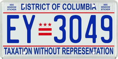 DC license plate EY3049