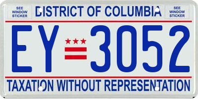 DC license plate EY3052