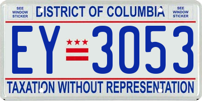 DC license plate EY3053