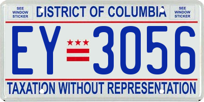 DC license plate EY3056