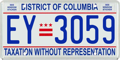 DC license plate EY3059