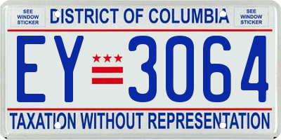 DC license plate EY3064