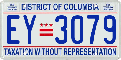 DC license plate EY3079