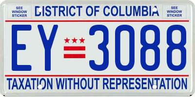 DC license plate EY3088