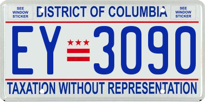 DC license plate EY3090
