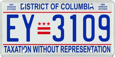 DC license plate EY3109