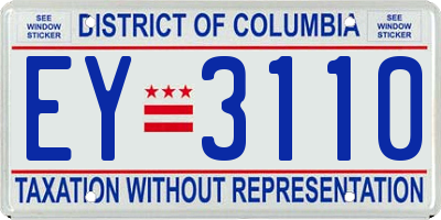 DC license plate EY3110