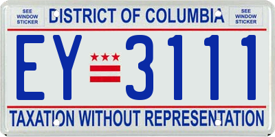 DC license plate EY3111