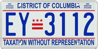 DC license plate EY3112