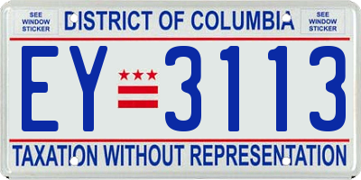 DC license plate EY3113