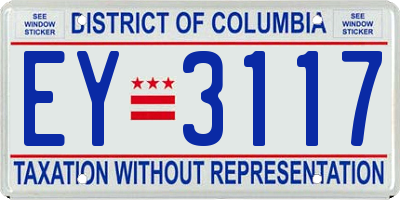 DC license plate EY3117