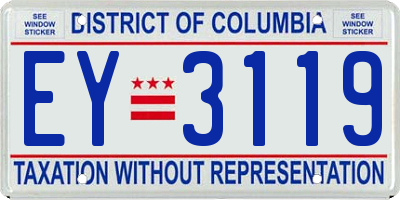 DC license plate EY3119