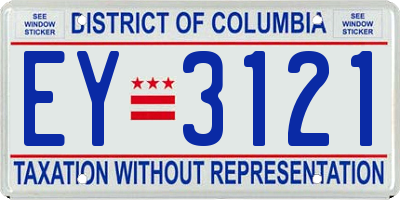 DC license plate EY3121