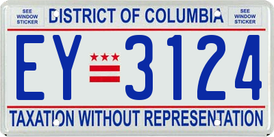 DC license plate EY3124