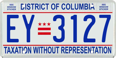 DC license plate EY3127