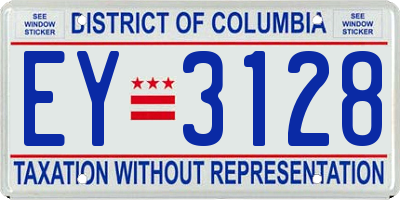 DC license plate EY3128