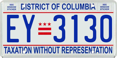 DC license plate EY3130