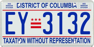 DC license plate EY3132