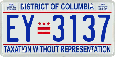 DC license plate EY3137