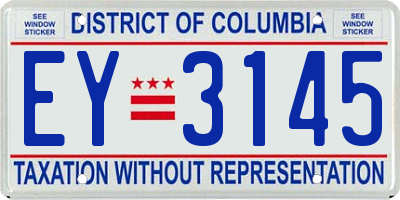 DC license plate EY3145