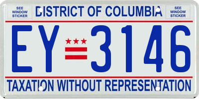 DC license plate EY3146