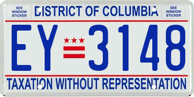 DC license plate EY3148