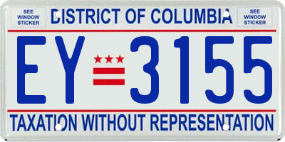 DC license plate EY3155