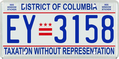 DC license plate EY3158