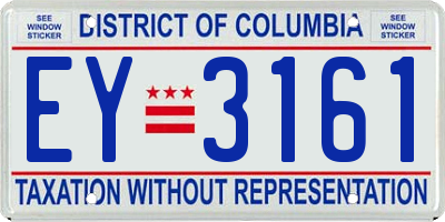 DC license plate EY3161