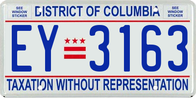 DC license plate EY3163