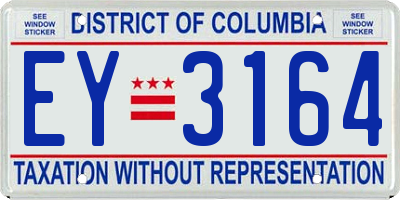 DC license plate EY3164