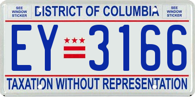 DC license plate EY3166