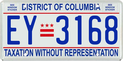 DC license plate EY3168