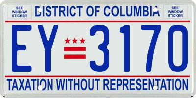 DC license plate EY3170