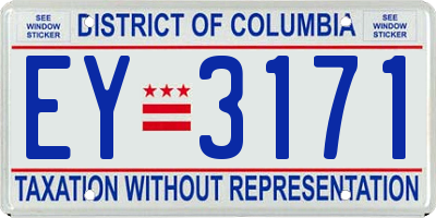 DC license plate EY3171