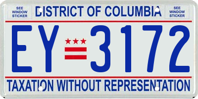 DC license plate EY3172