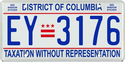 DC license plate EY3176