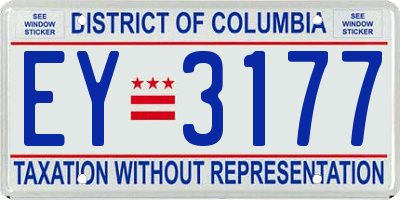 DC license plate EY3177