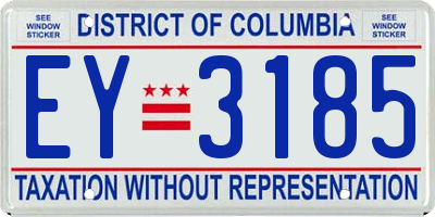 DC license plate EY3185