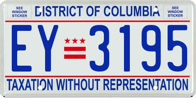 DC license plate EY3195