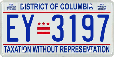 DC license plate EY3197