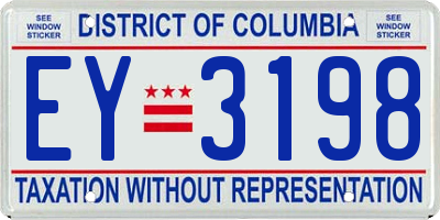 DC license plate EY3198