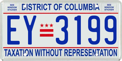 DC license plate EY3199