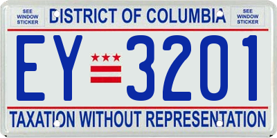 DC license plate EY3201