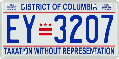 DC license plate EY3207