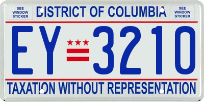 DC license plate EY3210