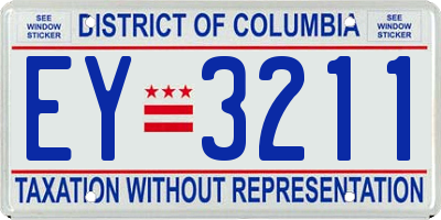 DC license plate EY3211