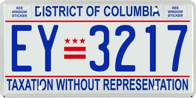 DC license plate EY3217