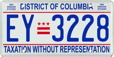 DC license plate EY3228